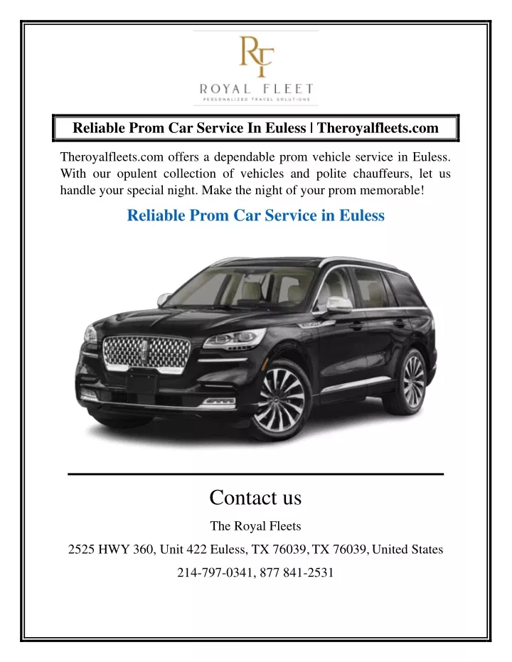 reliable prom car service in euless