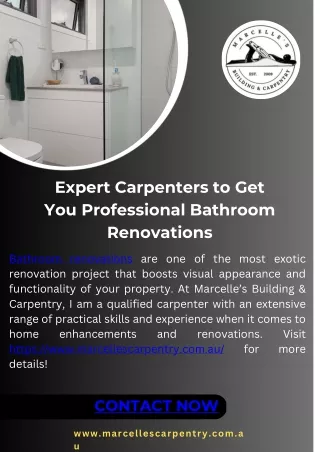 Expert Carpenters to Get You Professional Bathroom Renovations