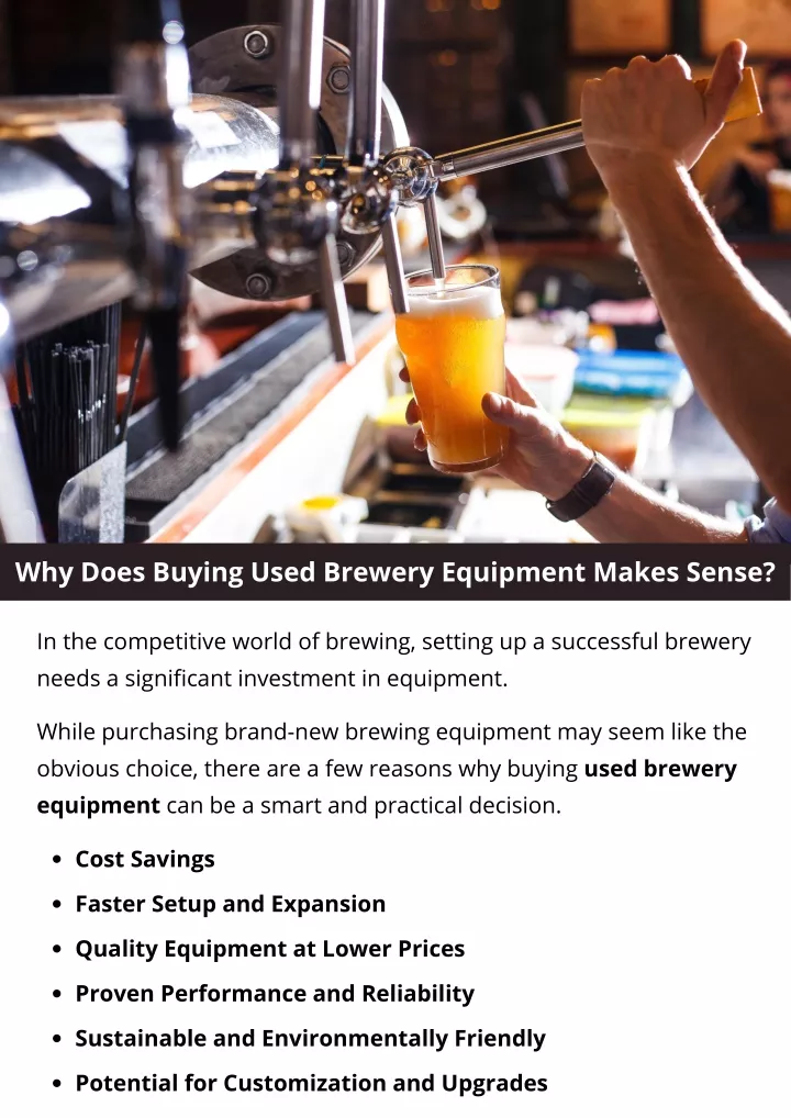 why does buying used brewery equipment makes sense