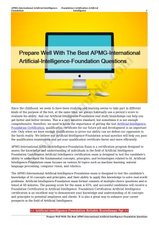 Prepare Well With The Best APMG-International Artificial-Intelligence-Foundation Questions