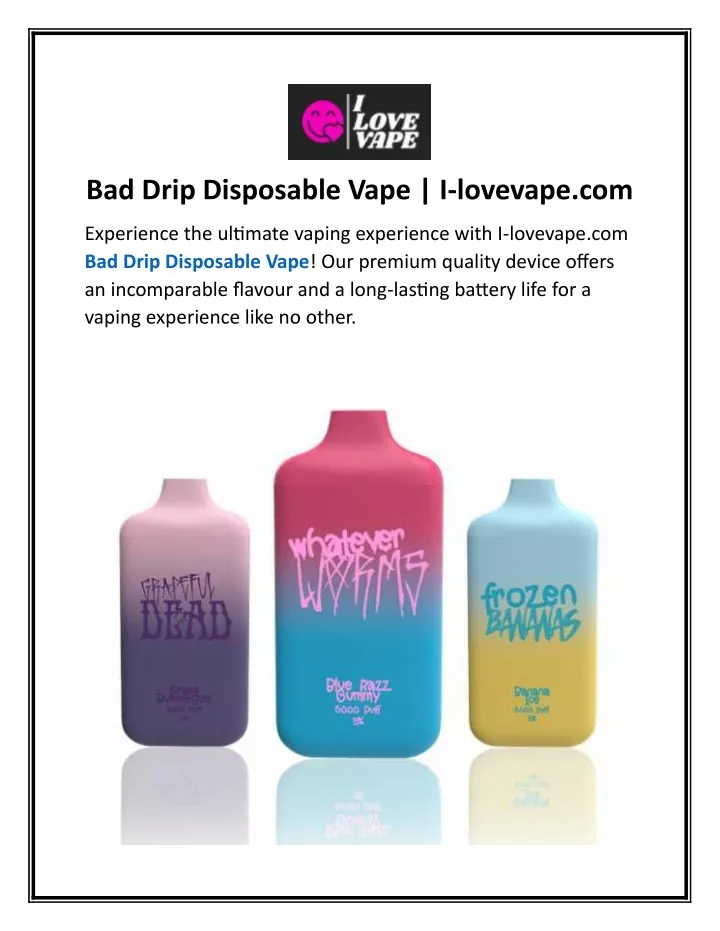 PPT - Bad Drip Disposable Vape | I-lovevape.com PowerPoint Presentation ...