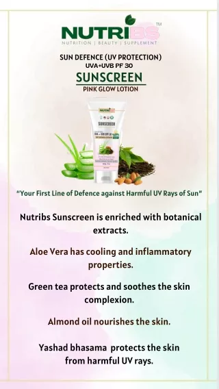 Ayurvedic Sunscreen Cream | Best SPF 30 Sunscreen | Nutribs