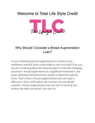 welcome to total life style credit