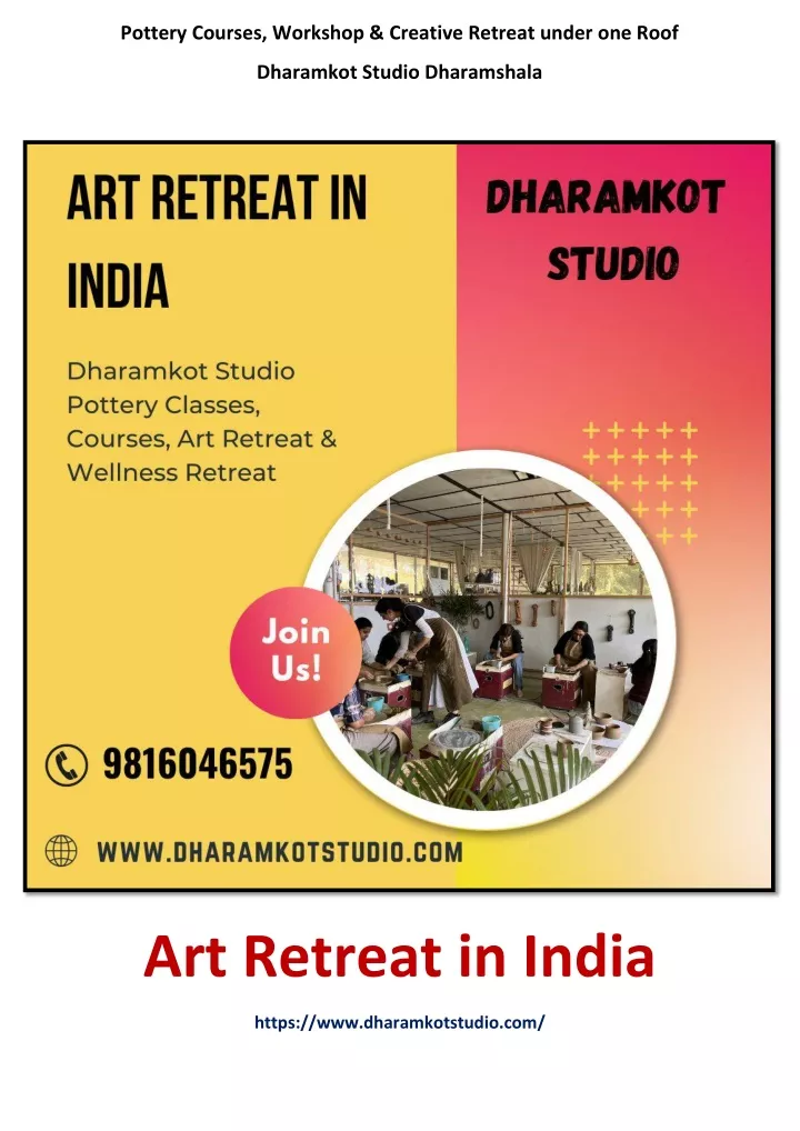 pottery courses workshop creative retreat under