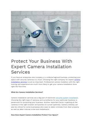 protect your business with expert camera