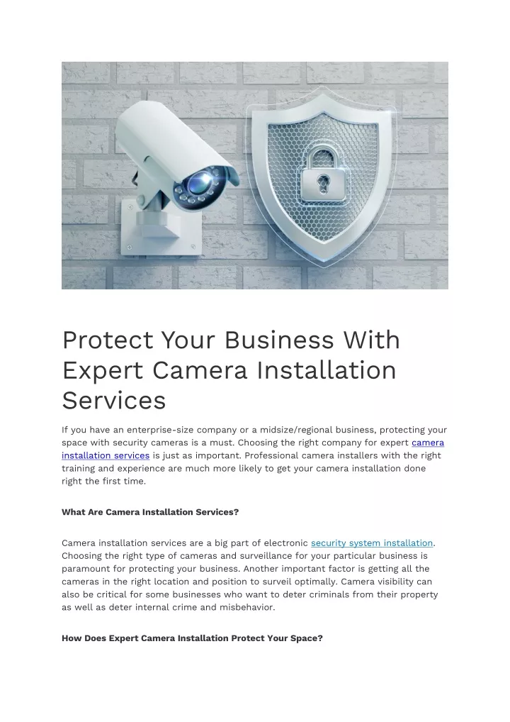 protect your business with expert camera