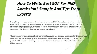 how to write best sop for phd admission sample and tips from experts