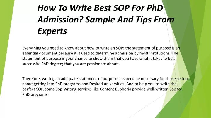 how to write best sop for phd admission sample and tips from experts