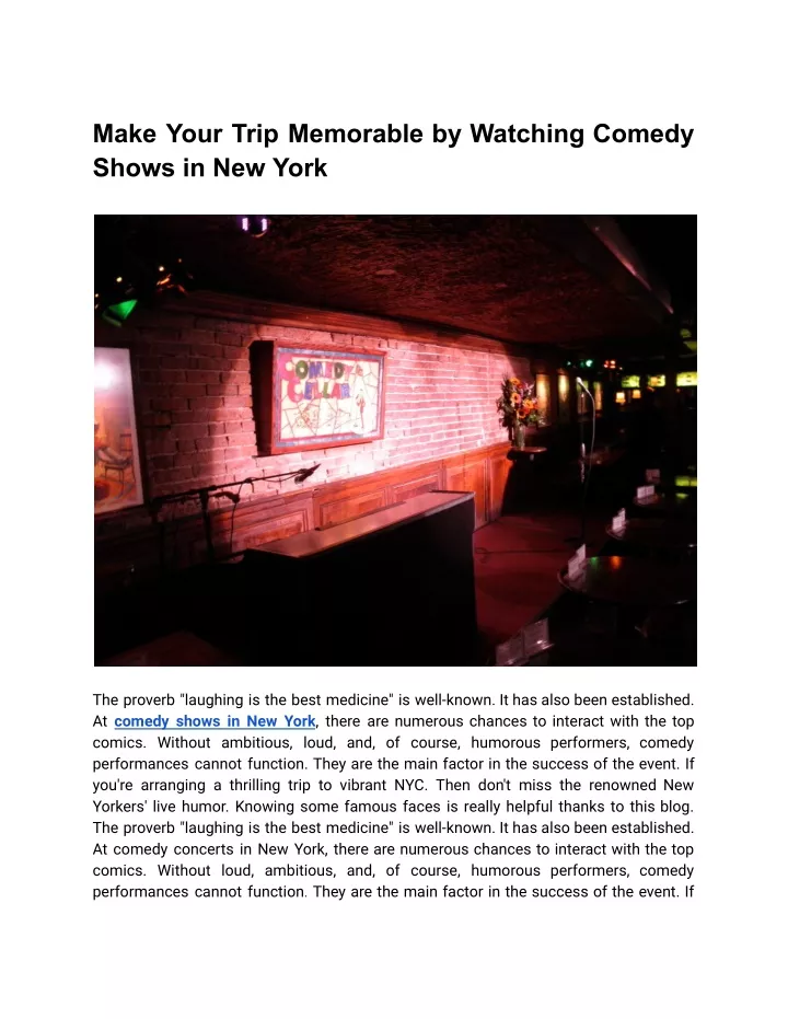 PPT Laugh Out Loud Comedy Shows in New York City PowerPoint