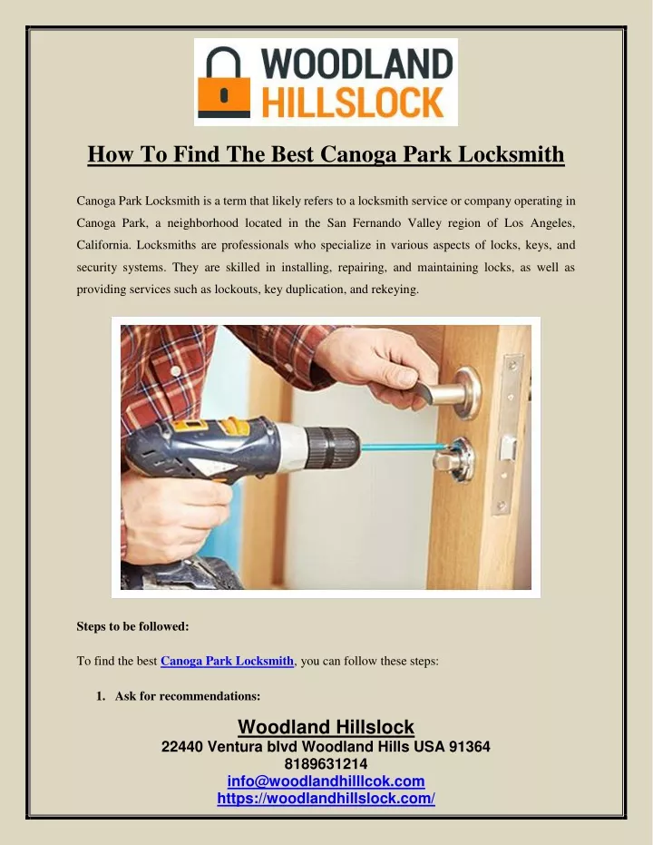 how to find the best canoga park locksmith