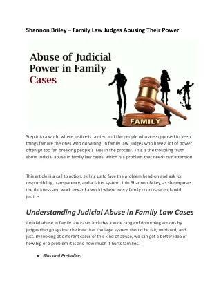 When Justice Fails: Family Law Judges Gone Rogue
