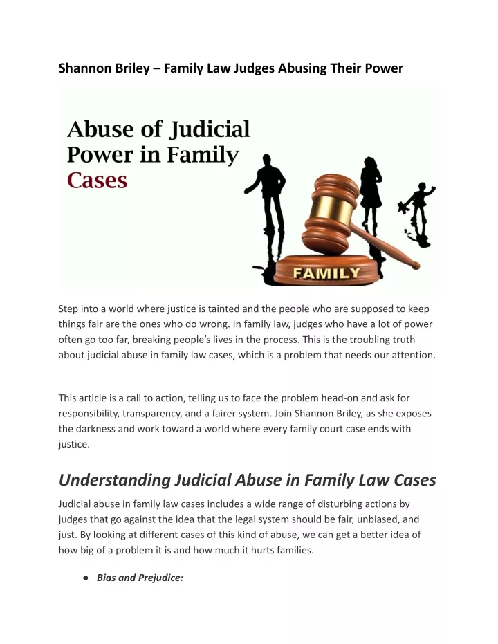 shannon briley family law judges abusing their