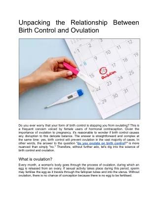 Unpacking the Relationship Between Birth Control and Ovulation