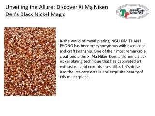 Unveiling the Allure Discover Xi Mạ Niken Đen's Black Nickel Magic