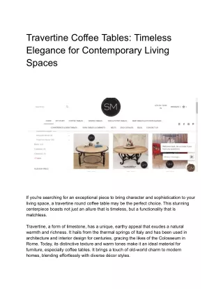 Travertine Coffee Tables