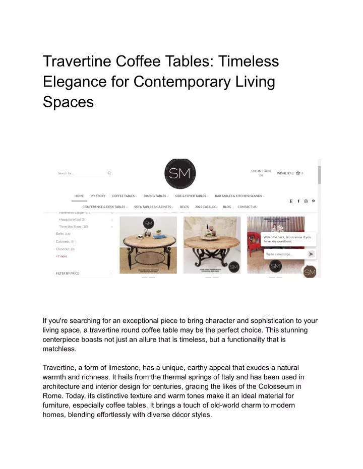 travertine coffee tables timeless elegance