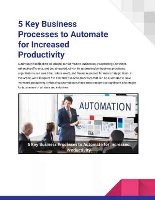 5 Key Business Processes to Automate for Increased Productivity