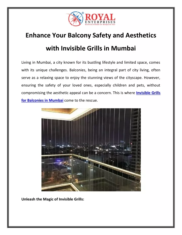 enhance your balcony safety and aesthetics
