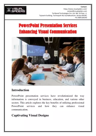 PowerPoint Presentation Services Enhancing Visual Communication