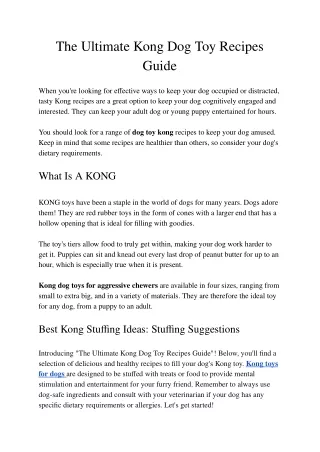 the ultimate kong dog toy recipes guide