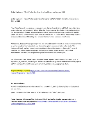 global engineered t cells market size overview
