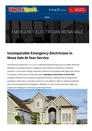 Emergency Electrician Mona Vale
