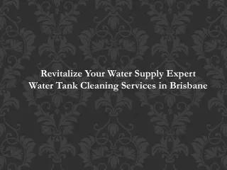 Revitalize Your Water Supply: Expert Water Tank Cleaning Services in Brisbane