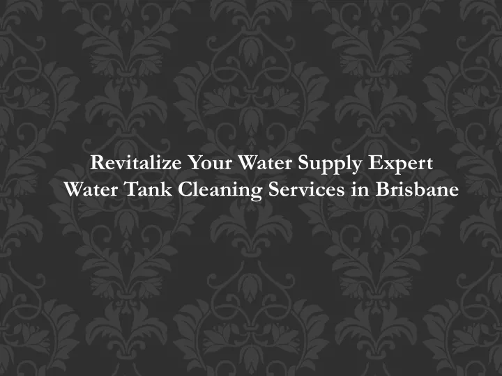 revitalize your water supply expert water tank