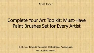 Complete Your Art Toolkit- Must-Have Paint Brushes Set for Every Artist