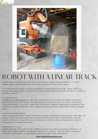 Robot with a linear track