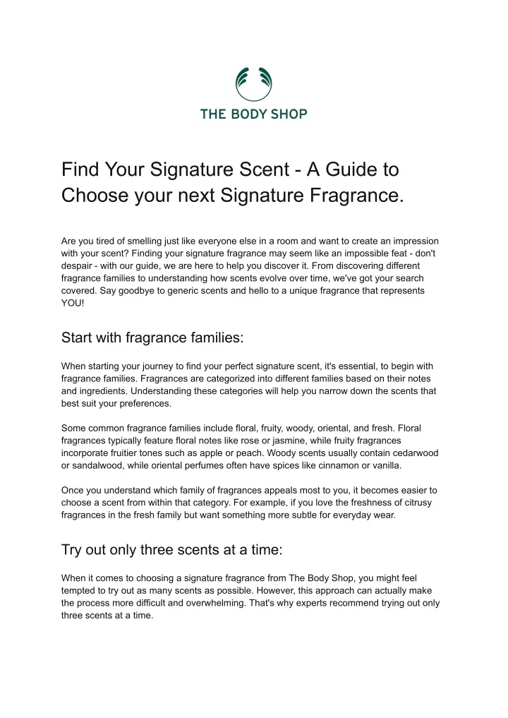 find your signature scent a guide to choose your