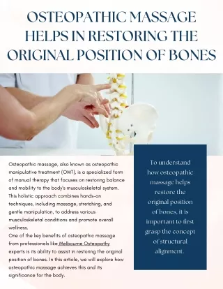 osteopathic massage helps in restoring