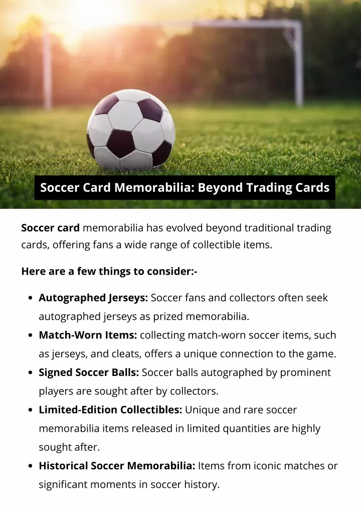 soccer card memorabilia beyond trading cards