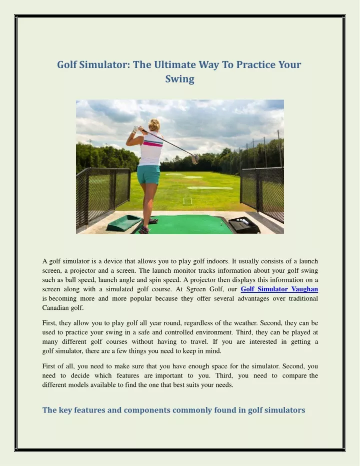 golf simulator the ultimate way to practice your