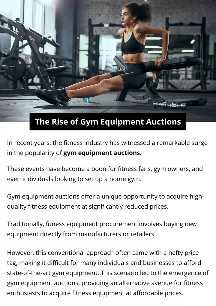 the rise of gym equipment auctions