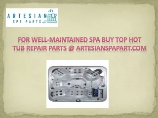 For Well-Maintained Spa Buy Top Hot Tub Repair Parts @ Artesianspapart.com
