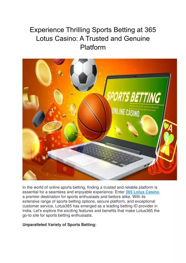 experience thrilling sports betting at 365 lotus