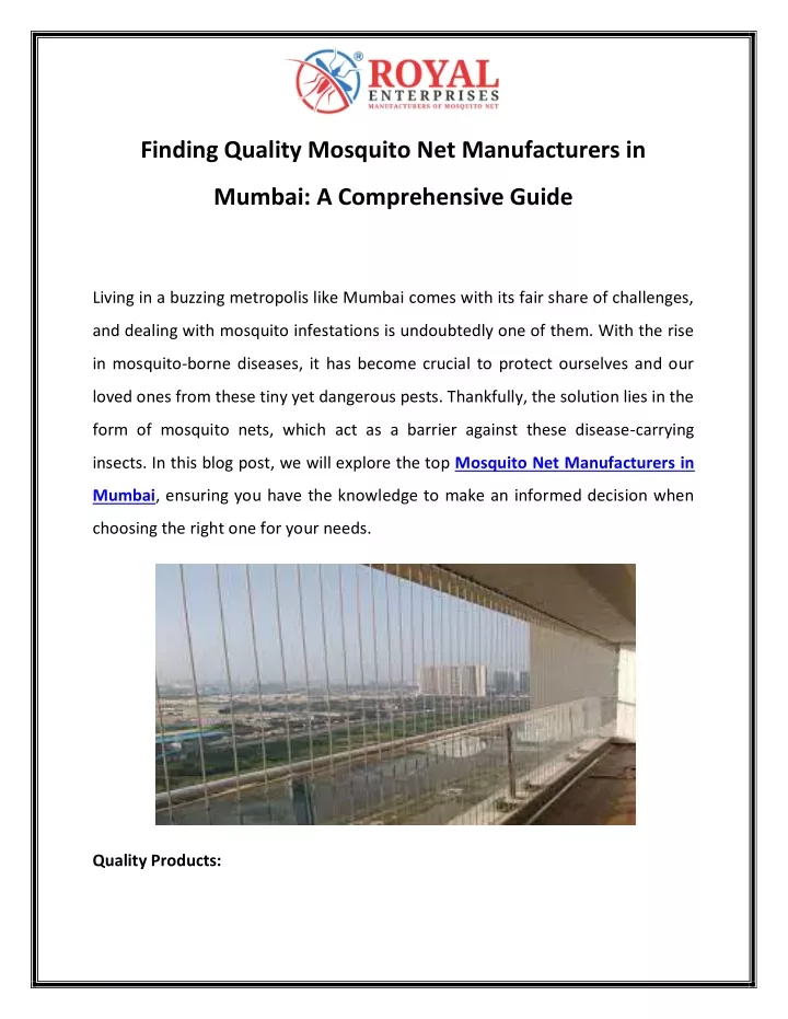 finding quality mosquito net manufacturers in