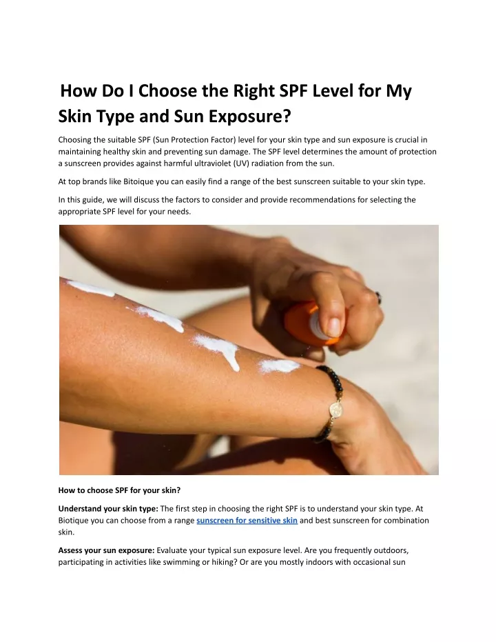 how do i choose the right spf level for my skin