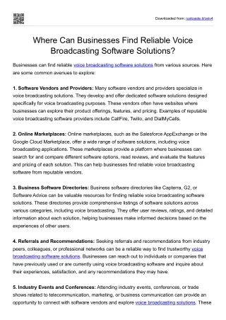 Where Can Businesses Find Reliable Voice Broadcasting Software Solutions?