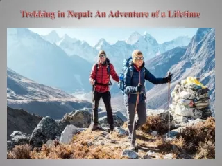 Trekking in Nepal An Adventure of a Lifetime