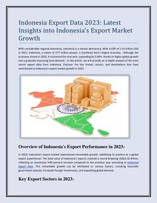 Indonesia Export Data 2023 Latest Insights into Indonesia's Export Market Growth