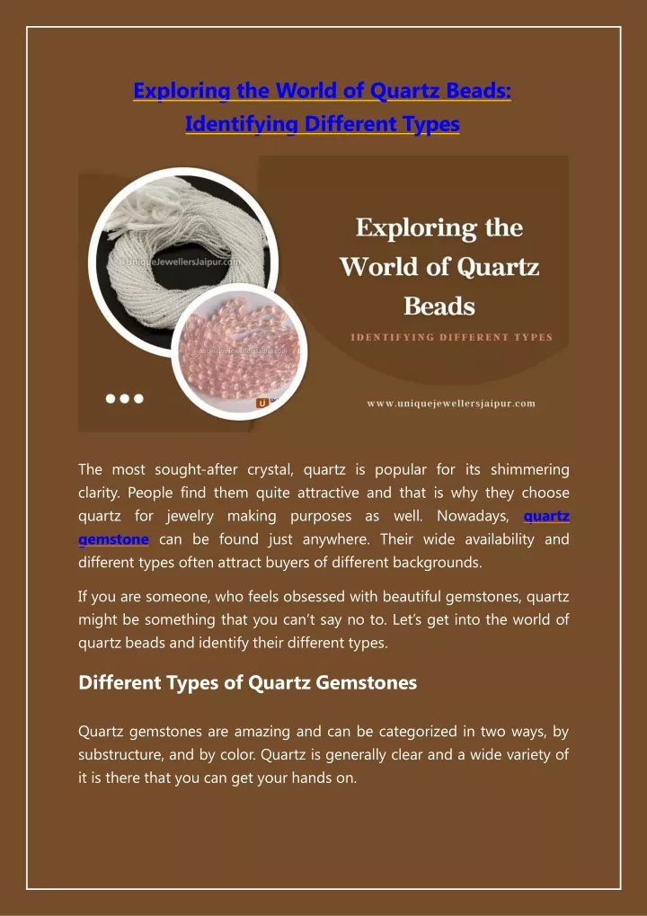 exploring the world of quartz beads identifying