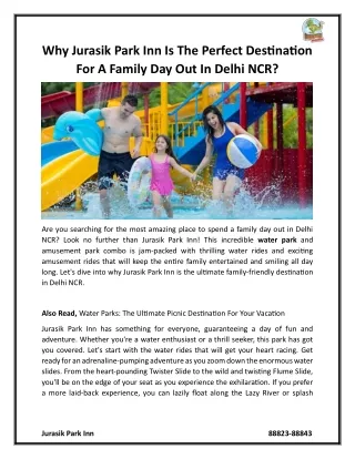 Why Jurasik Park Inn Is The Perfect Destination For A Family Day Out In Delhi NCR