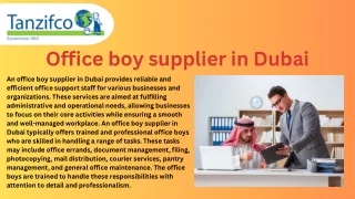 Office boy supplier in Dubai
