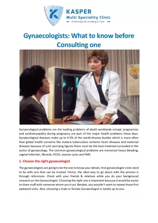 Gynaecologists What to know before Consulting one