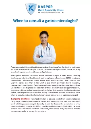 When to consult a gastroenterologist?
