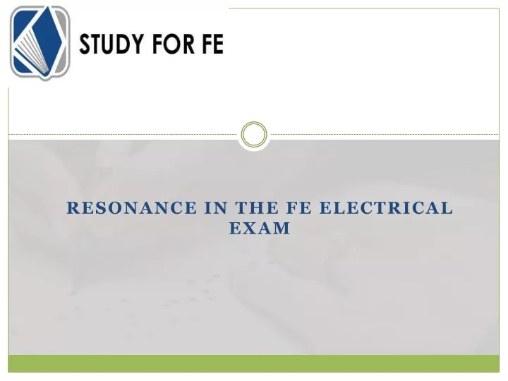resonance in the fe electrical exam