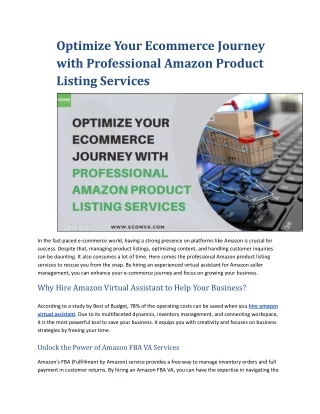 optimize your ecommerce journey with professional