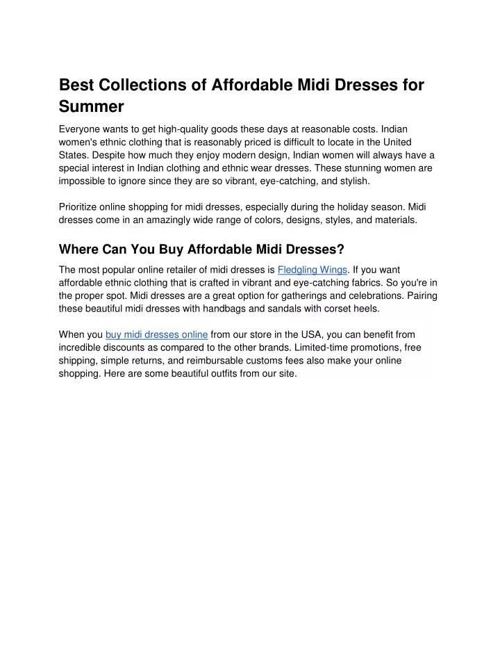 best collections of affordable midi dresses